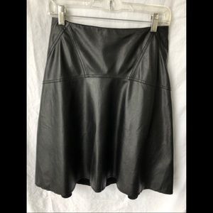 BCBG Black Leather Skirt